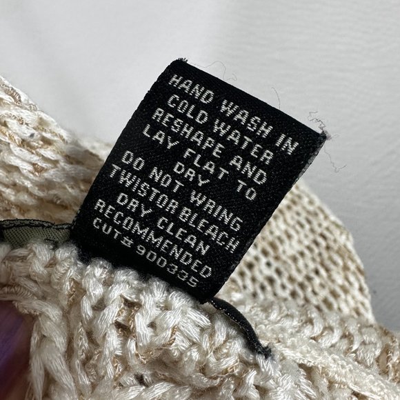 BCBGMAXAZRIA 3 button cardigan scalloped edges Variegated tans Oatmeal "Jane" - Picture 8 of 8